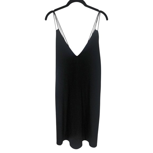 silence + noise Dresses & Skirts - Sexy Double Strap Strappy Plunging V-Neck Little Black Mini Dress
